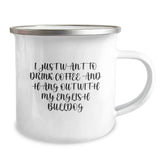Funny English Bulldog Gifts, I Just Want To Drink Coffee And Hang Out With My English Bulldog, Birthday Unique Gifts from Friends, Camping Mug for English Bulldog Lovers - Image 2